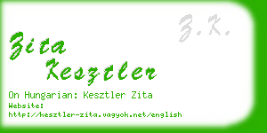 zita kesztler business card